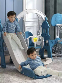Kids' Indoor/Outdoor Castle Slide and Swing Set with Ball Pit