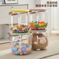 Kids Portable Storage Stool with Clear Toy Organizer for Outdoor Picnics and Home Use