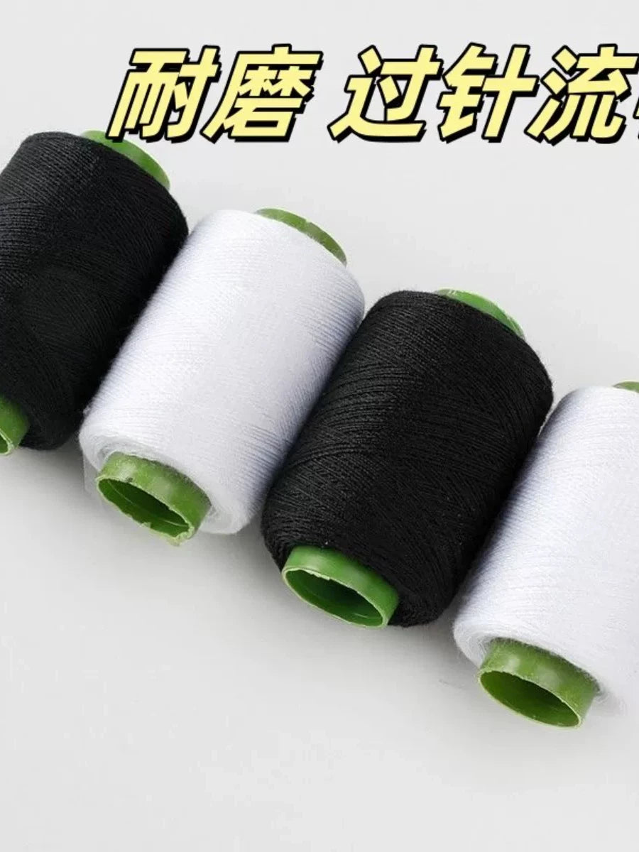 Sewing Thread for Hand & Machine Use - White/Black Polyester Spools for DIY Crafts & Garment Repair