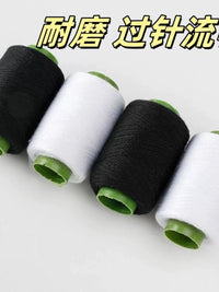 Sewing Thread for Hand & Machine Use - White/Black Polyester Spools for DIY Crafts & Garment Repair