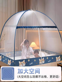 Foldable Pop-Up Mosquito Net Tent for Beds, Washable Encrypted Mesh, Anti-Fall Design for Home, Dorm, Kids
