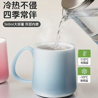 Gradient Color Mouthwash Cup for Students and Couples, Food-Grade Anti-Mold Toothbrush Holder