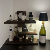 Vintage Style Solid Wood Desktop Storage Rack for Cups and Perfumes