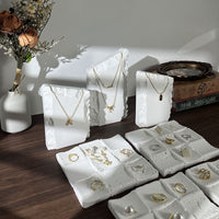 Plaster Travertine Vertical Necklace Display Stand Jewelry Organizer for Desktop & Storefront