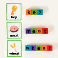 Kids Montessori Wooden Alphabet Spelling Sand Tray Toy with Double-Sided Cards