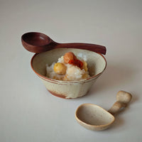 Wanzao Izan Pottery Japanese Wabi-Sabi Style Mountain Dove Glaze Hand-Brushed Small Dessert Bowl