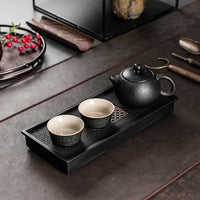 Portable Kung Fu Tea Set with Teapot, Cups, and Tray for Home, Office, or Travel