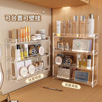 Wall-Mounted Acrylic Cosmetic Organizer with Multiple Tiers for Vanity and Skincare