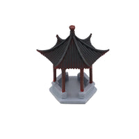 Aquarium Mountain Ornament with Pavilion for Fish Tank Landscaping