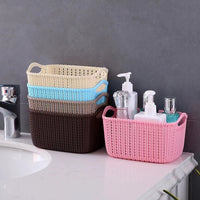 Desktop Imitation Rattan Storage Basket for Snacks, Cosmetics, and Sundries