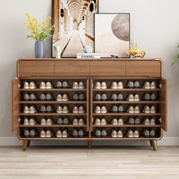 New Chinese Style Solid Wood Shoe Cabinet Entryway Storage Cabinet Living Room Organizer High-End