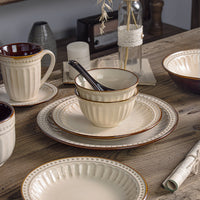 European Retro Embossed Ceramic Dinnerware Set