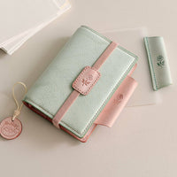 A7 Mint Pink Planner with Strap, High Aesthetic INS Style Portable Notebook for Daily Schedule