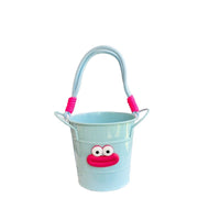 Large Capacity Iron Pen Holder with Handle and Decorative Sticker for Students
