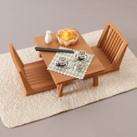 Dollhouse Japanese Style Miniature Table and Chair Set for Scene Decoration