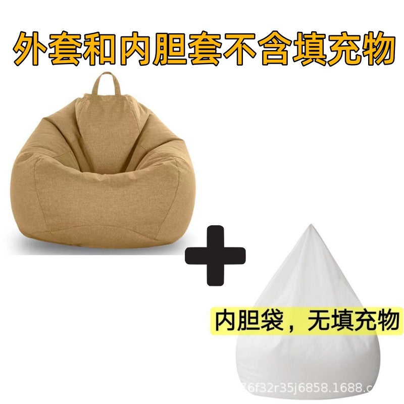 Cotton Linen Bean Bag Chair Cover with Inner Liner (Filler Not Included)