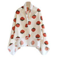 Wearable Flannel Fleece Blanket Shawl for Office and Napping