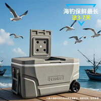 Large Insulated Fishing Cooler Box with Wheels for Outdoor Activities and Commercial Use