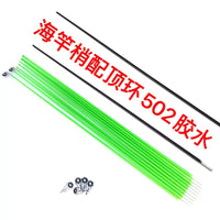 Fiberglass Fishing Rod Tip Replacement with Guides, Hard Solid Rod End Section