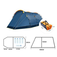 Large 5-8 Person Outdoor Camping Tent with Living Room, Waterproof & Sun Protection for Family Picnics