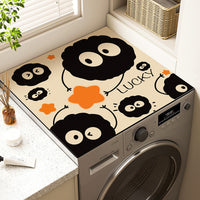 Cartoon Washing Machine Top Cover Mat with Diatomaceous Earth Absorption for Sun Protection and Appliance Surface Protection