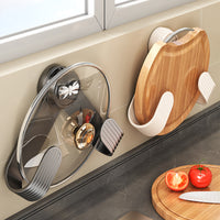 Adjustable Suction Cup Pot Lid Holder, Universal Anti-Roll Stable No-Drill Kitchen Organizer Rack