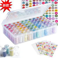 Diamond Painting Storage Box with Round Bottles and DMC Color Labels