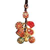 Chinese Style God of Wealth Keychain Lucky Charm for Phones and Cars