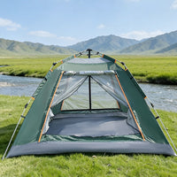 Large Four-Sided Outdoor Camping Tent with Double Doors and Windows, Waterproof and Sunscreen