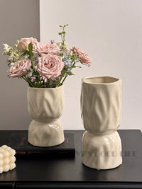 Mid-Century Style Ceramic Art Vase for Hydroponic or Floral Arrangements, Living Room and Dining Table Decor