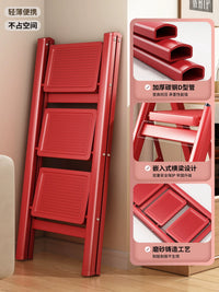 Folding Telescopic Ladder, Thickened Aluminum Alloy A-Frame Step Stool for Home and Indoor Use, Multi-functional Climbing Ladder