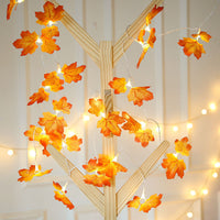 Thanksgiving LED String Lights with Pumpkin and Maple Leaf Decorations