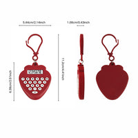 Cute Strawberry Mini Calculator 8-Digit Candy Color Silent Portable Keychain Calculator for Students