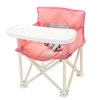 Portable Foldable Baby Outdoor Dining Chair with Backrest and Optional Umbrella