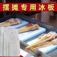 Sashimi Ice Plate with Cold Storage Ice Pack, Rectangular Plastic Sushi and Fish Plate, White