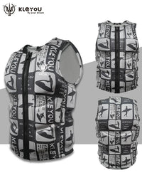 KLEYOU Ultra-Thin Buoyancy Aid Vest for Adults - Lightweight & Portable for Surfing & Jet Skiing