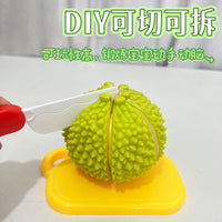 Peelable Durian Toy with Cutting Play Set for Kids