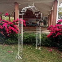 European Vintage Wrought Iron Garden Arch Trellis for Climbing Plants