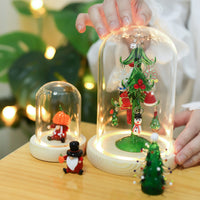 Christmas Santa Claus Glass Dome Ornament Desktop Decoration