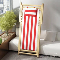 Folding Wooden Beach Chair Recliner for Outdoor and Indoor Use, Adjustable Portable Lounge Chair