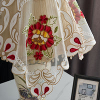 European Style Embroidered Peony Dust Cover for Home Appliances