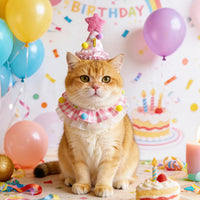 Pet Birthday Hat and Bandana Set for Dogs and Cats