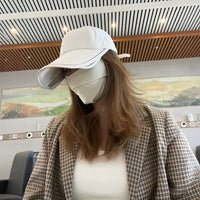 Retractable Wide Brim Sun Hat for Women, UV Protection Breathable Mesh Baseball Cap for Outdoor Summer