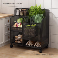 Multi-layer Kitchen Storage Rack with Fruit Vegetable Baskets and Wheels