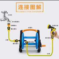 Garden Hose Reel Cart with 20m Hose and Spray Gun Set for Car Washing and Gardening