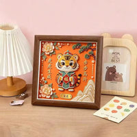 DIY Pearl Diamond Painting Kit with Zodiac Animal Design and Mirror Glass Frame
