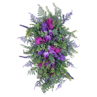 Spring Purple Tulip Wreath with Lilac and Hydrangea for Front Door Decor
