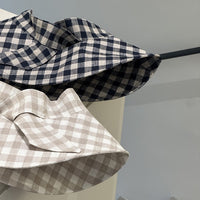 Foldable Gingham Sun Visor Hat with Wide Brim for Outdoor Protection
