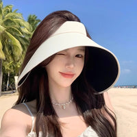 Women's Wide Brim UV Protection Sun Visor Hat with Neck Flap, Adjustable Ice Silk Full Face Cover for Summer Outdoor Activities
