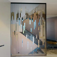 Luxury Stainless Steel Room Divider Screen for Living Room, Office, Hotel, and Staircase Partition